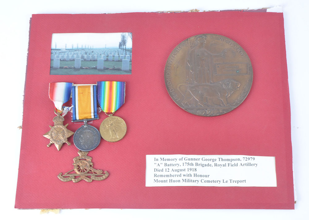 WW1 British Casualty 1914-15 Star Trio and Plaque Royal Artillery