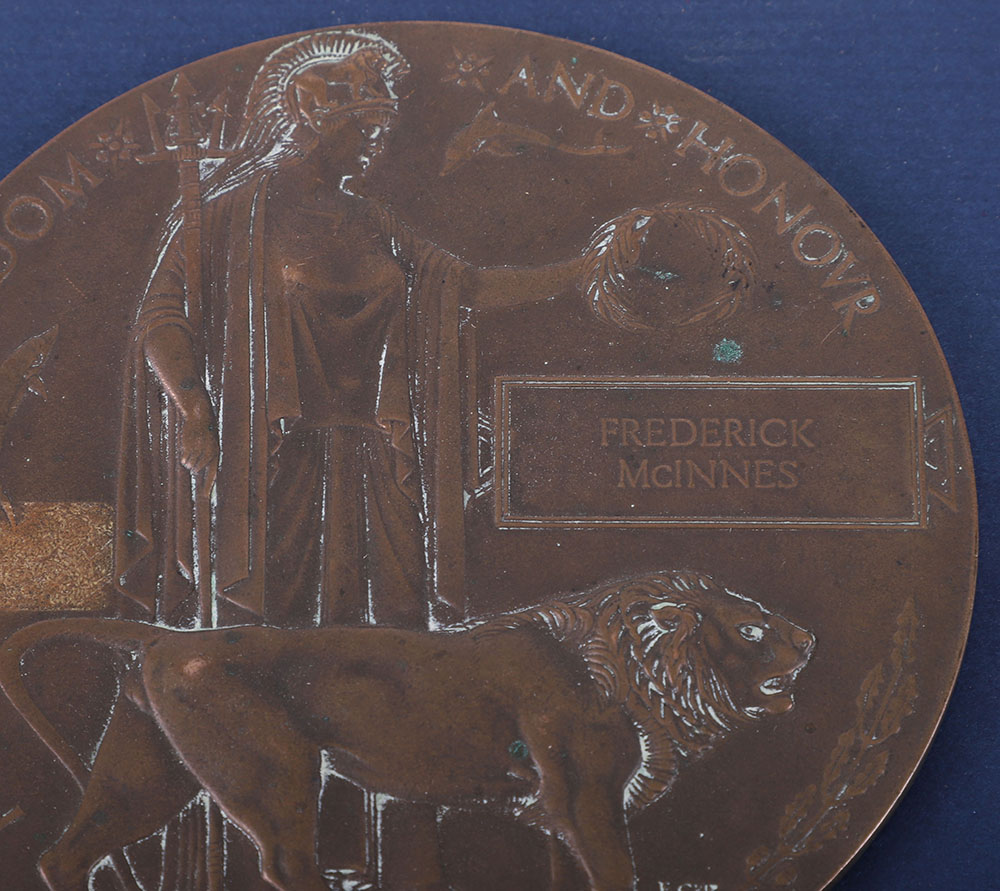 WW1 Bronze Memorial Plaque Frederick McInnes - Bild 4 aus 5