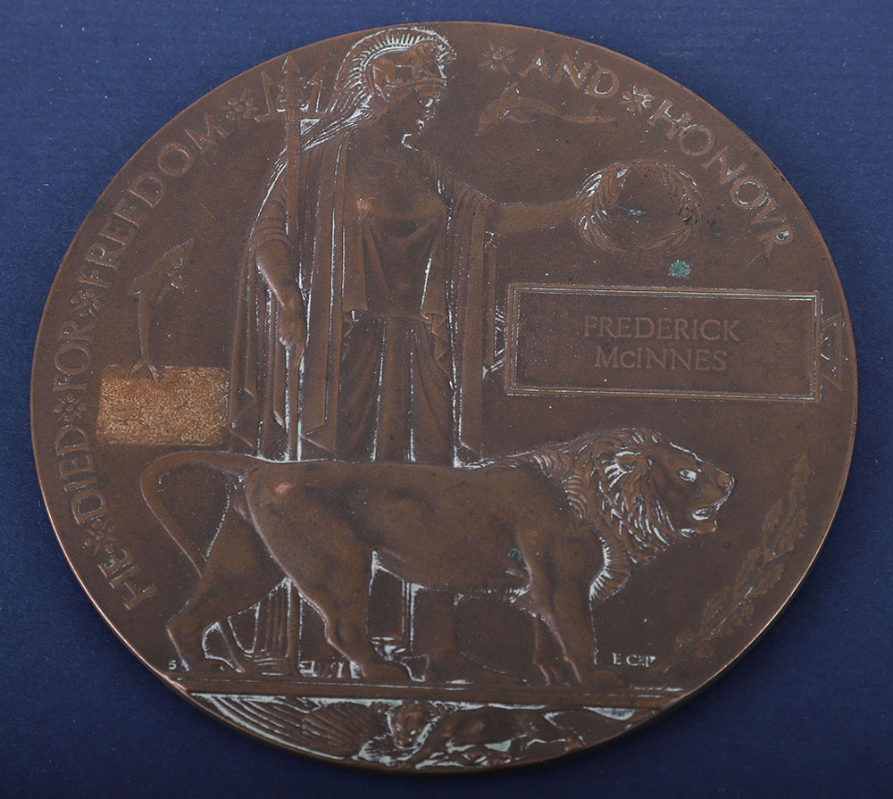 WW1 Bronze Memorial Plaque Frederick McInnes - Bild 5 aus 5