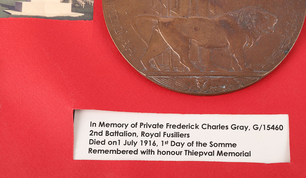 WW1 British Memorial Plaque to Frederick Charles Gray - Bild 2 aus 4