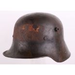 WW1 German M-16 Camouflaged ‘Post Home’ Steel Combat Helmet