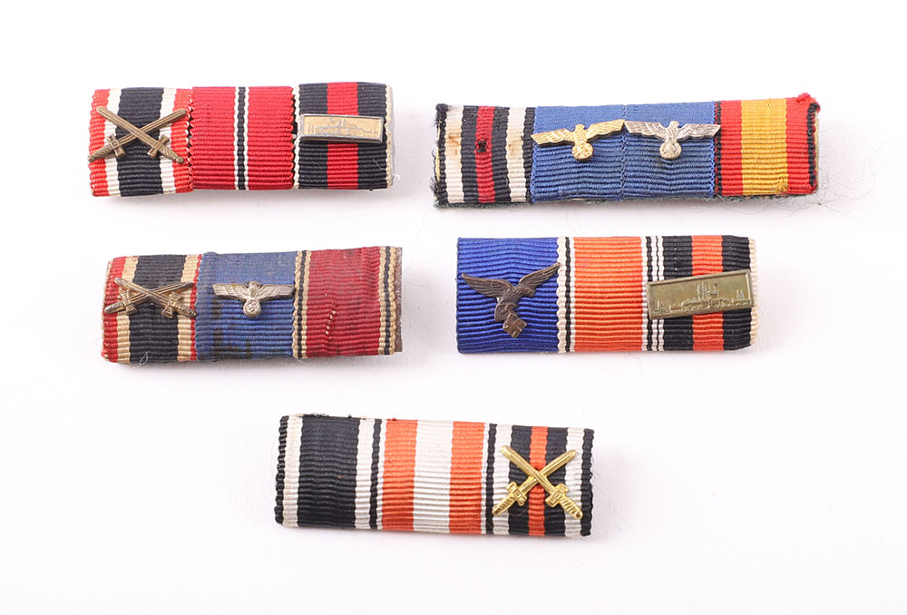 5x WW2 German Tunic Medal Ribbon Bars