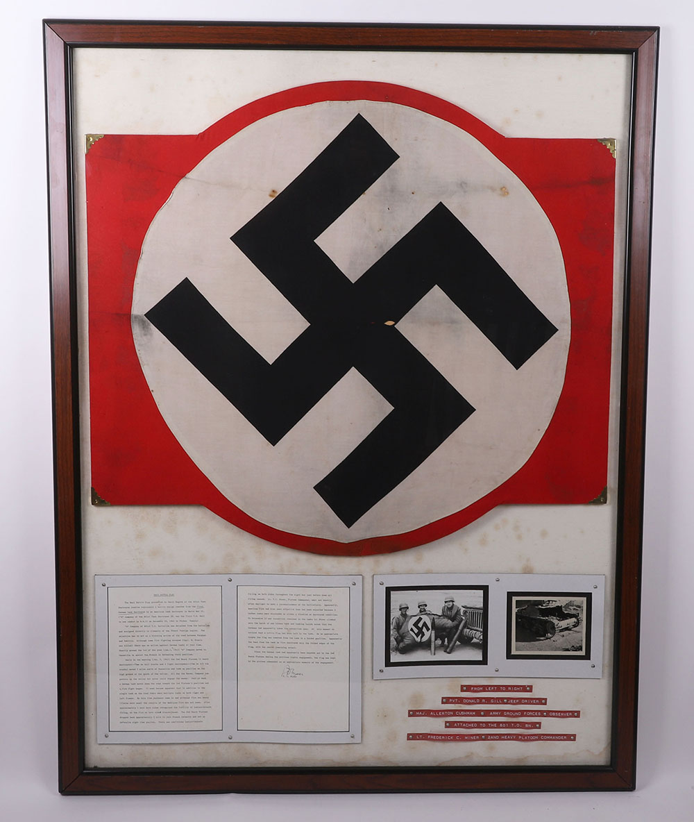 Historically Interesting and Important WW2 German Recognition Flag Taken from the First German Tank - Image 2 of 12