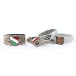 3x WW1 German Patriotic Finger Rings