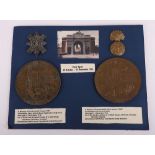 Pair of WW1 British Memorial Plaques to 1st Battle of Ypres Casualties in 1914