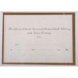 Framed Printed Invitation by Generalfeldmarschall Goring and Frau Goring