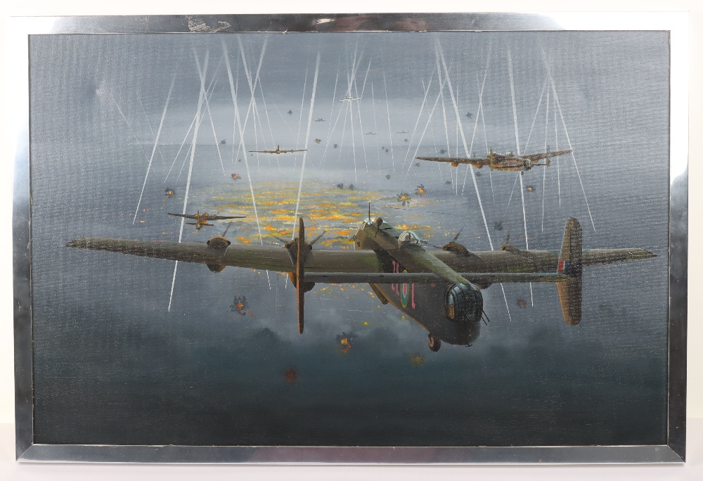 Maurice Gardiner Oil Painting “Air Battle of the Ruhr” - Image 2 of 3