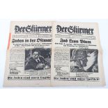 2x Editions of the Third Reich Newspaper Der Sturmer