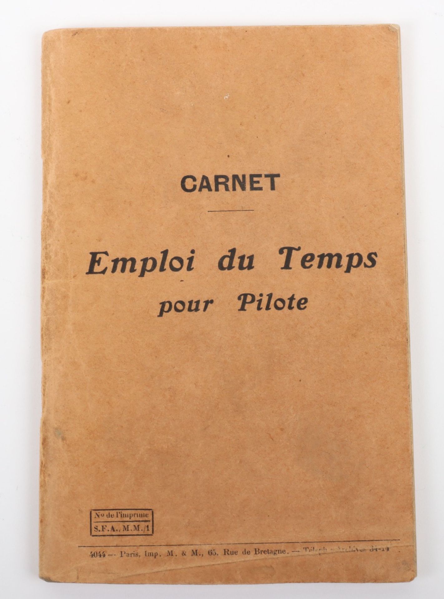 1920's French Military Aviators Log Book