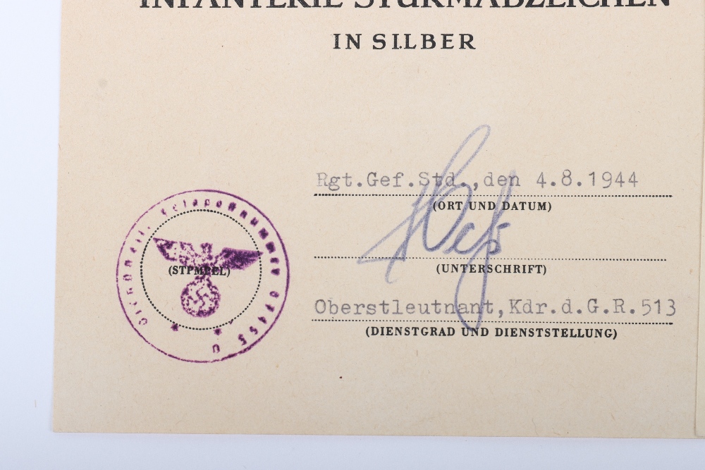 WW2 German Award & Other Documents Unteroffizier / Stabsfeldwebel Rudolf Hippner 3/Gren. Regt 513 - Image 3 of 7