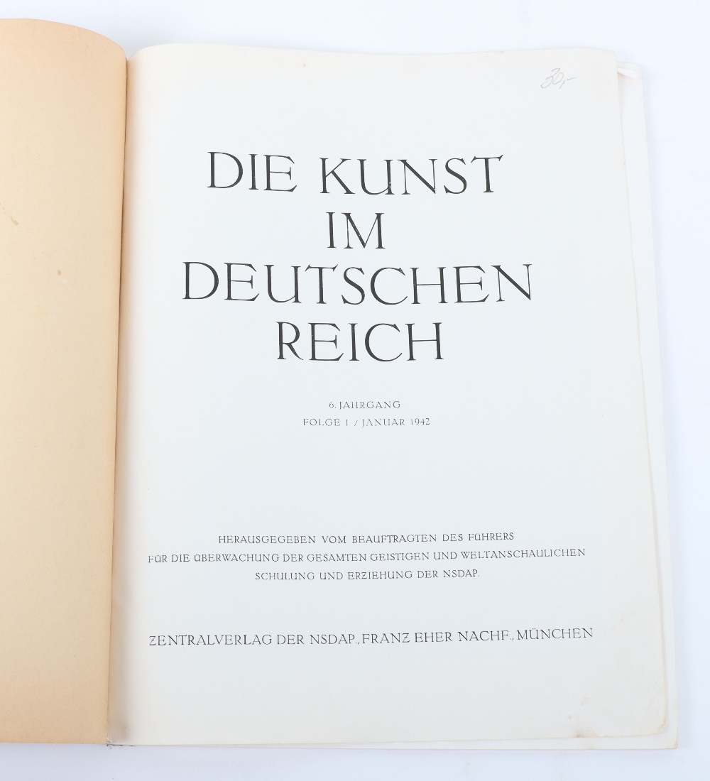 Third Reich Printed Illustrated Publication “Die Kunst Im Deutschen Reich“ January 1942 - Image 2 of 4