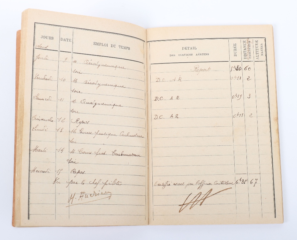 1920's French Military Aviators Log Book - Image 5 of 5