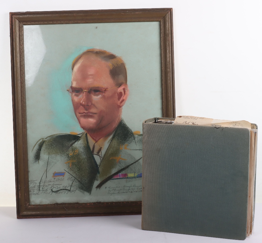 Important Archive & Pastel Portrait to Captain Robert P Hare USAAF Who Became Commanding Officer HQ