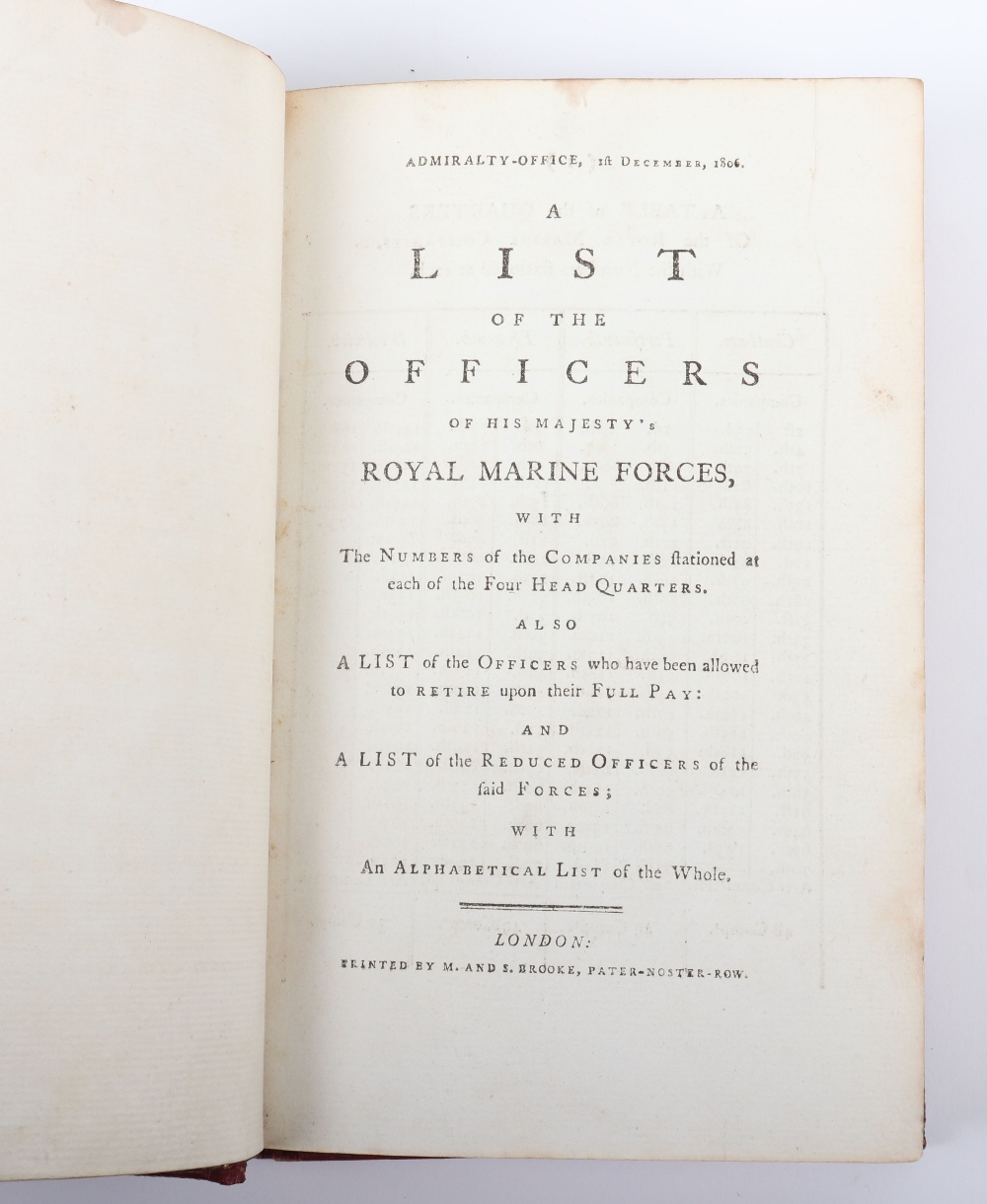 A List of the Officers of His Majesty’s Royal Marine Forces 1806/1807 - Image 3 of 3