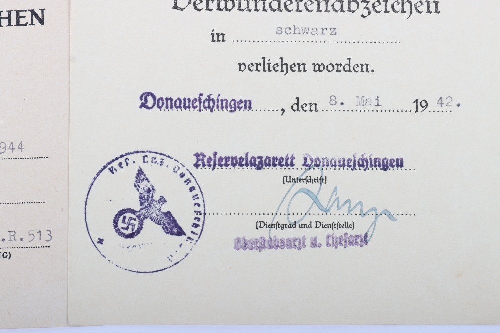 WW2 German Award & Other Documents Unteroffizier / Stabsfeldwebel Rudolf Hippner 3/Gren. Regt 513 - Image 4 of 7