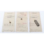 3x Inspectorate of Clothing Ministry of Supply Pattern Cards