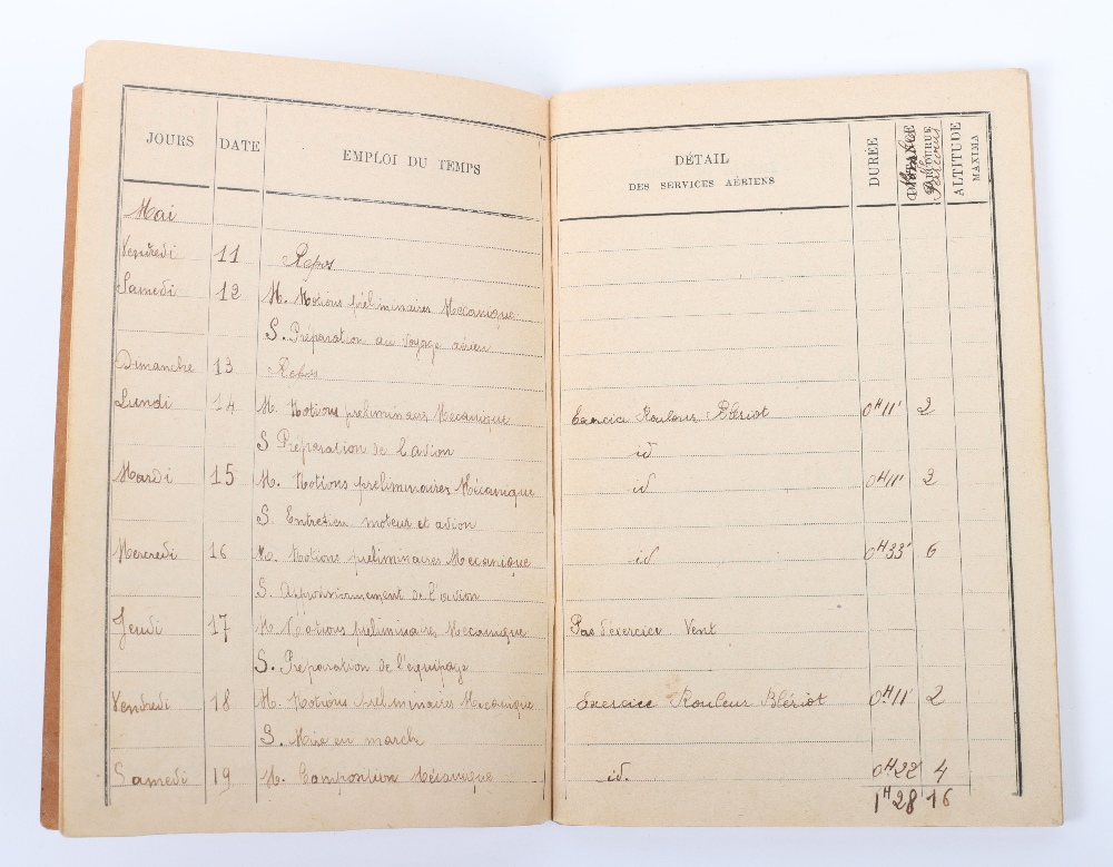 1920's French Military Aviators Log Book - Image 3 of 5