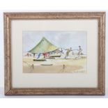 Watercolour Painting “Erecting Tents Aden”