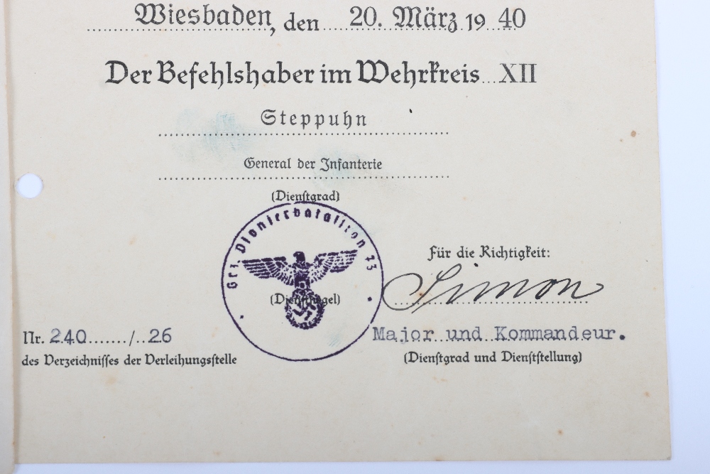 WW2 German Award Documents etc - Image 4 of 10