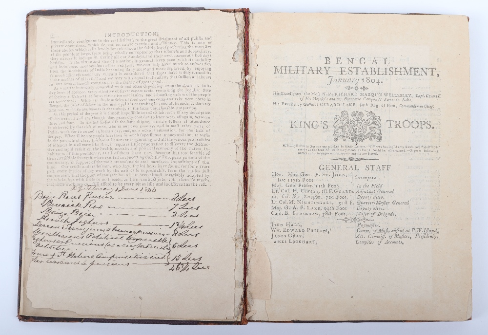 Bengal Military Establishment January 1804 “King’s Troop” Roll / Army List - Image 3 of 6