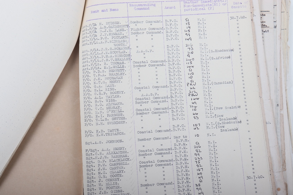 Original RAF "Return of Awards Gazetted" October 1939-April 1942 - Image 6 of 6