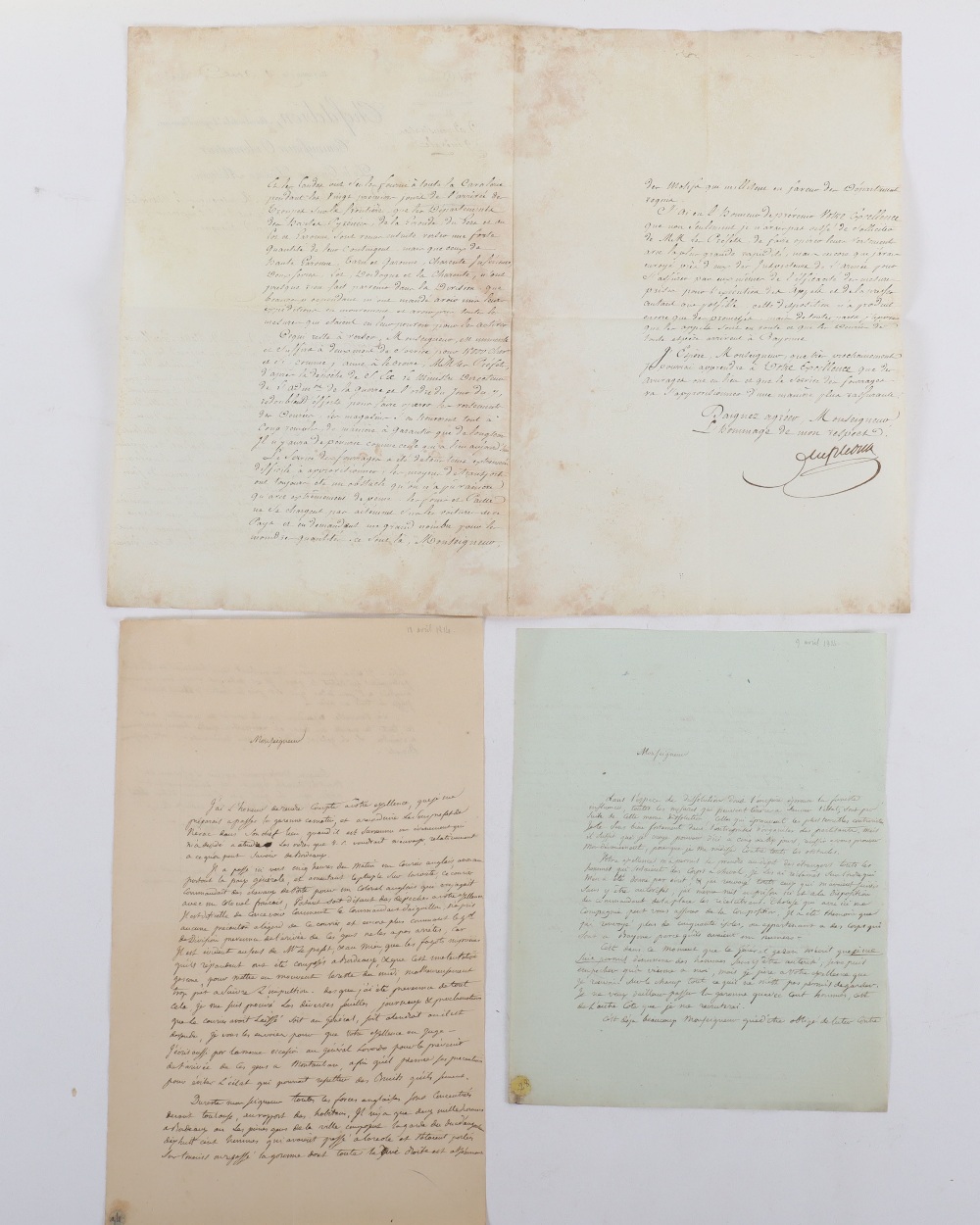 Three letters sent to Marshal Soult in 1813 and 1814 - Image 2 of 4