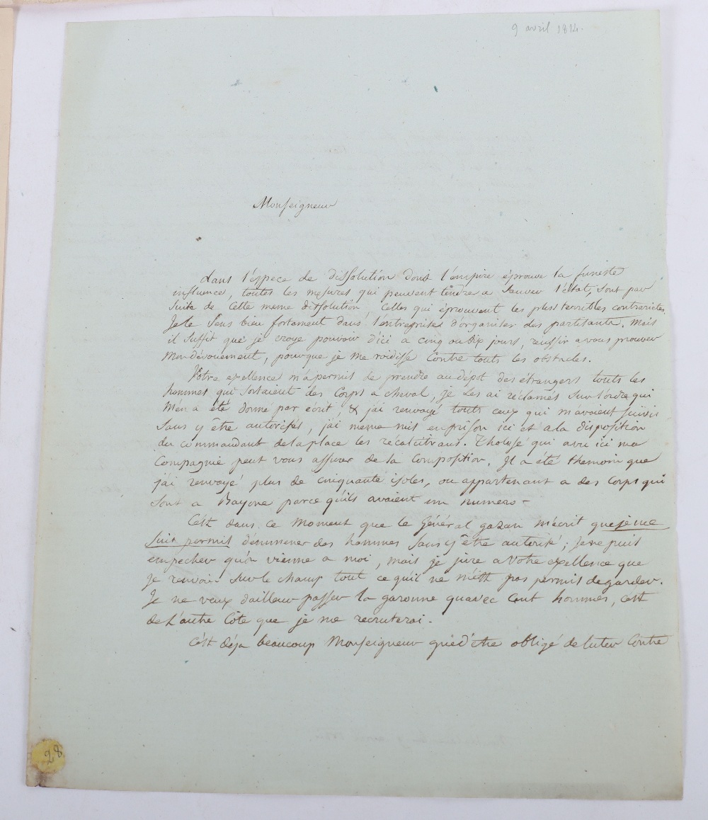 Three letters sent to Marshal Soult in 1813 and 1814 - Image 3 of 4