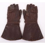 Pair of Brown Leather Aviators Gauntlets