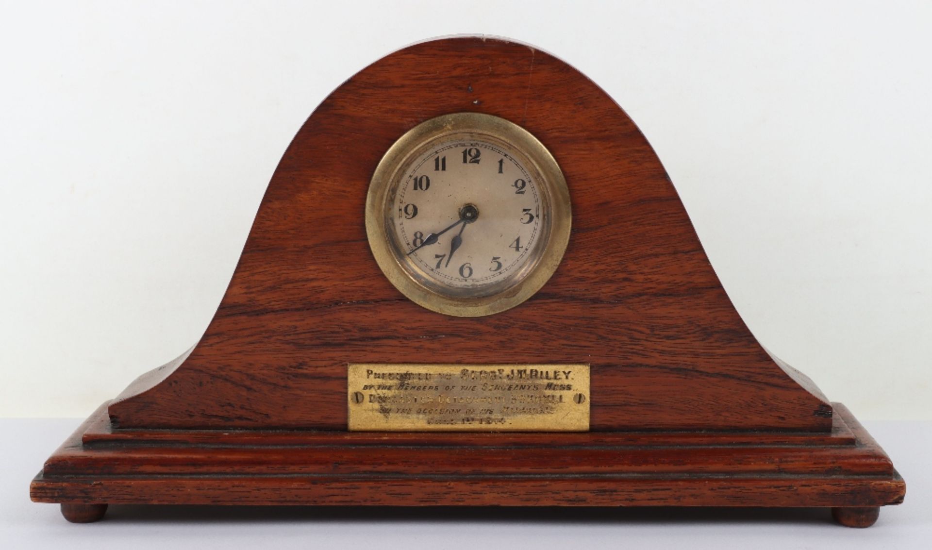 WW1 5th (Doncaster) Detachment Kings Own Yorkshire Light Infantry Presentation Clock