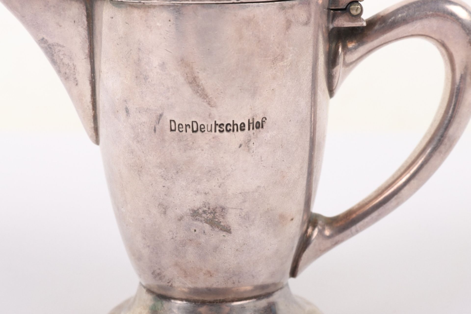 Third Reich Der Deutsche Hof Hotel Formal Tableware Silver Plated Single Cup Coffee Pot - Image 2 of 8