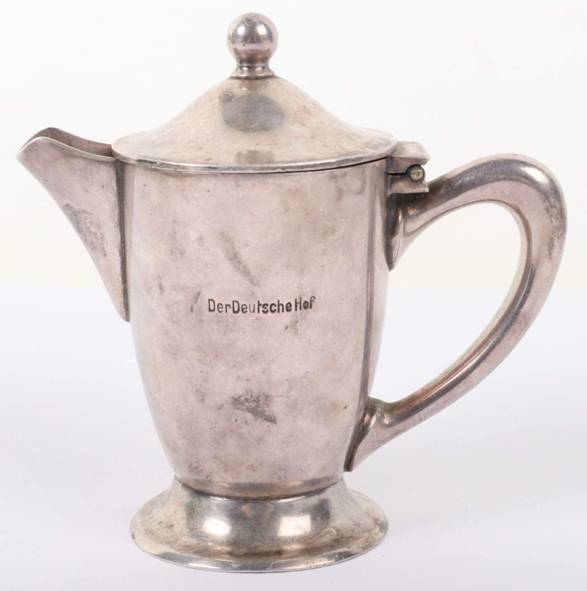 Third Reich Der Deutsche Hof Hotel Formal Tableware Silver Plated Single Cup Coffee Pot