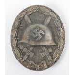 WW2 German Silver Grade Wound Badge by Josef Rucker & Sohn, Gablonz a.d.N.