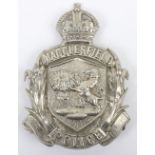 Macclesfield Police pre 1935 Helmet Plate Kings crown