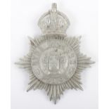 Hyde Borough Police Kings Crown Helmet Plate