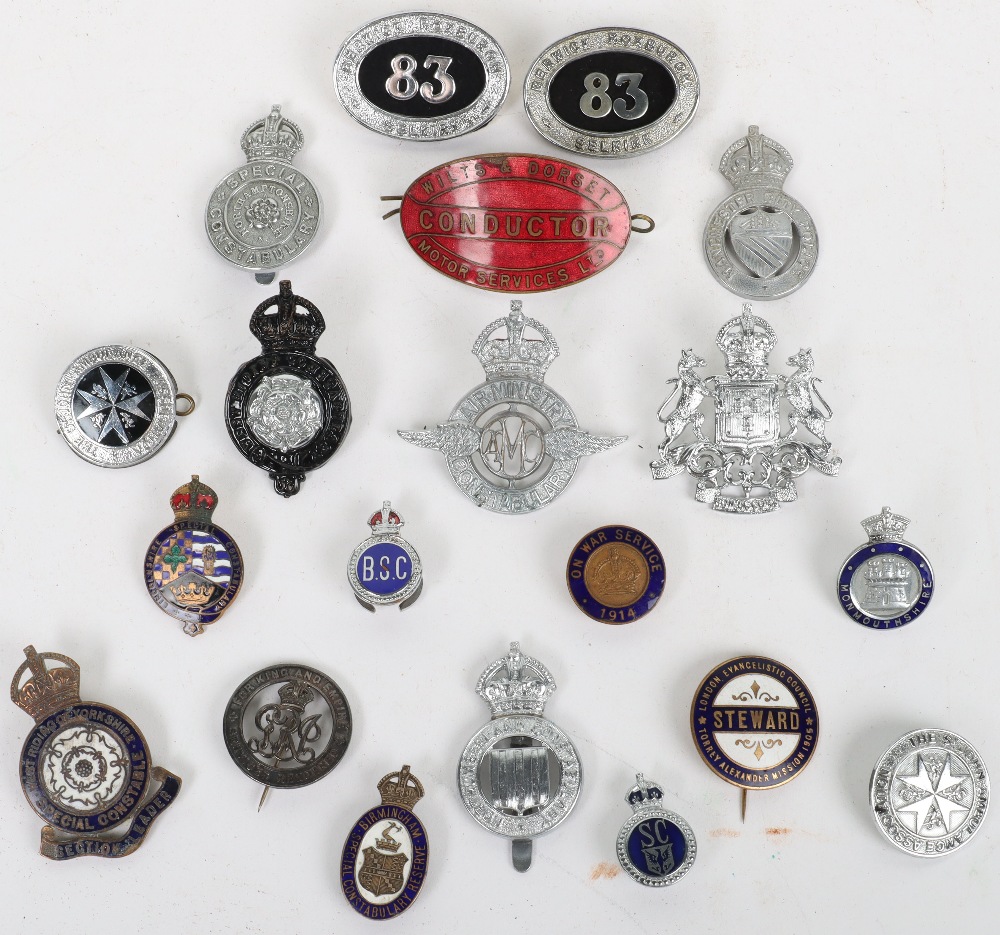 Quantity of Obsolete Kings crown Police cap and lapel badges