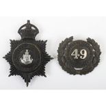 Two County Borough of Barrow-In-Furness Police Helmet Plate