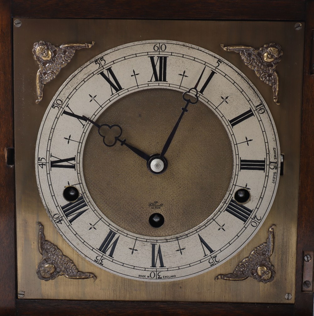 An Elliott of London oak cased Georgian style mantel clock - Bild 10 aus 11