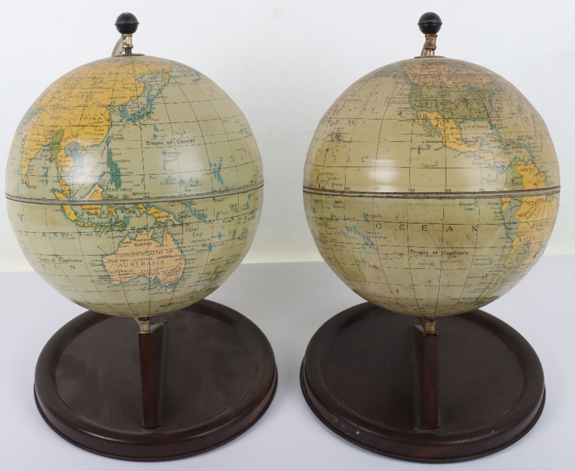 Two 20th century Chad Valley tin plate globes - Image 3 of 5