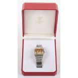 Santos de Cartier two tone stainless steel and gold quartz gentlemans wristwatch