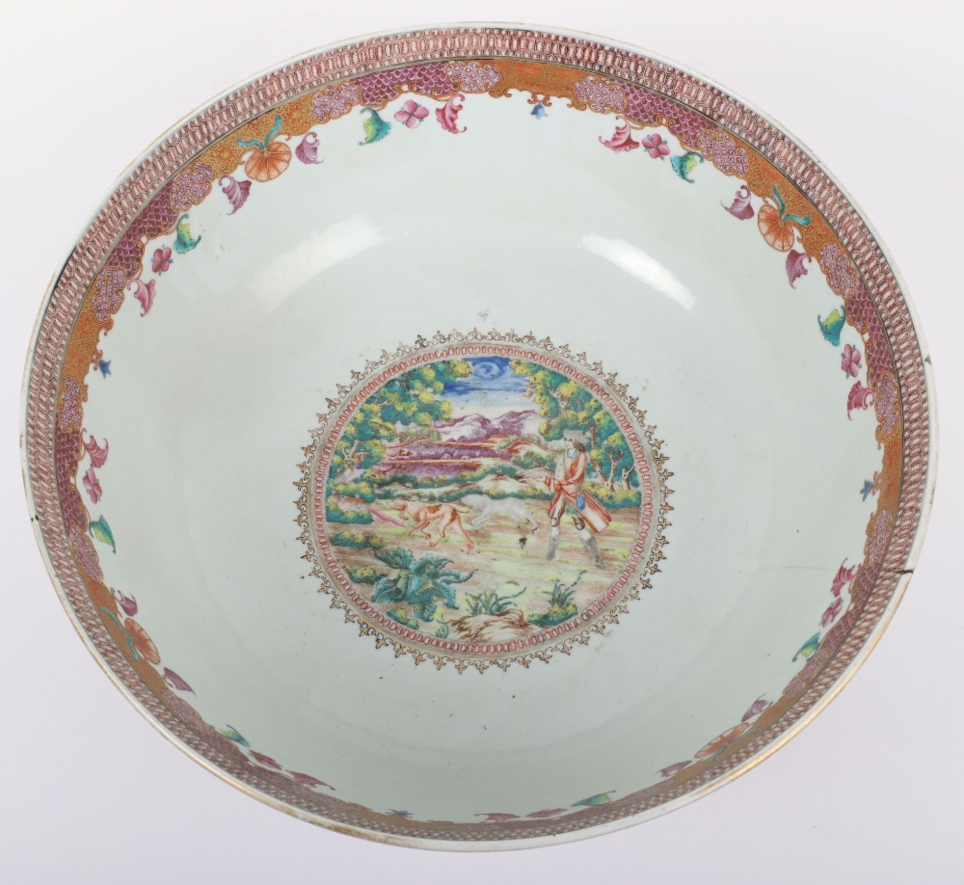 A rare substantial Chinese Mandarin palette famille rose punch bowl, - Bild 11 aus 15