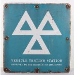 Vehicle Testing Station enamel sign