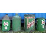 Four vinatge oil cans including Castrol