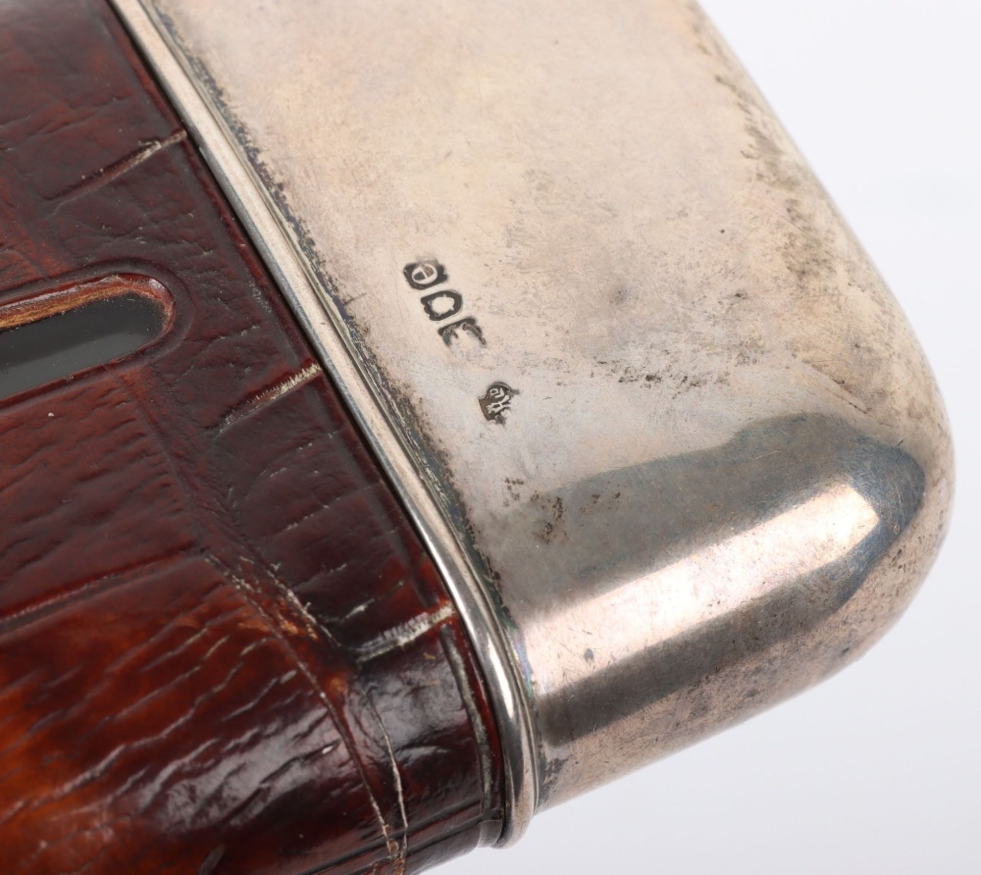 A late Victorian silver and leather hip flask - Image 3 of 5