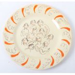 Clarice Cliff for Wilkinson Bizarre pattern side plate by Laura Knight