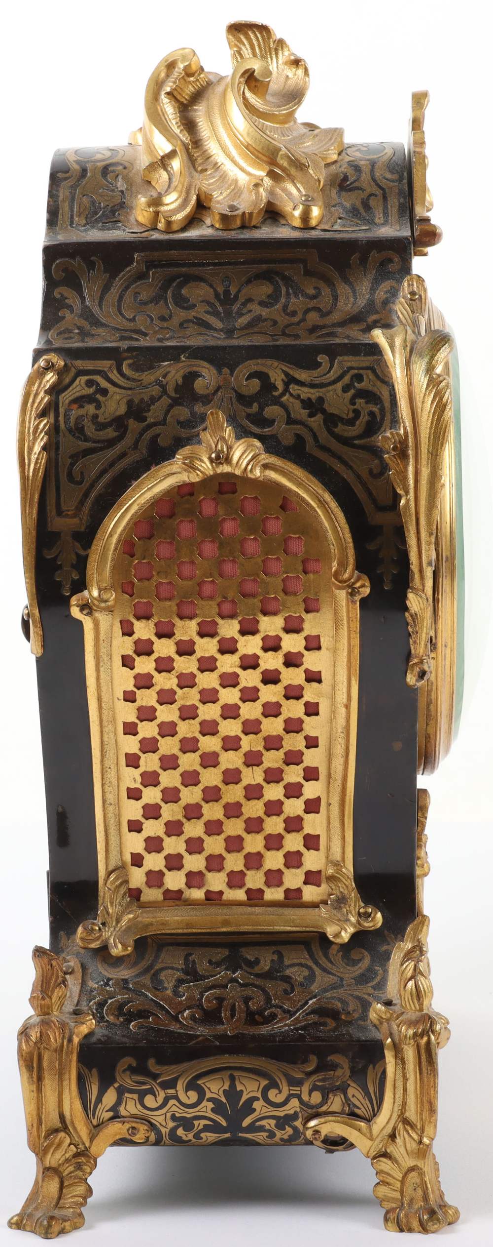 A mid 19th century gilt metal mantel clock, dial and movement marked 'James & Walter Marshall, Paris - Image 4 of 10