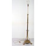 Late 19th century Art Nouveau style gilt brass standard lamp