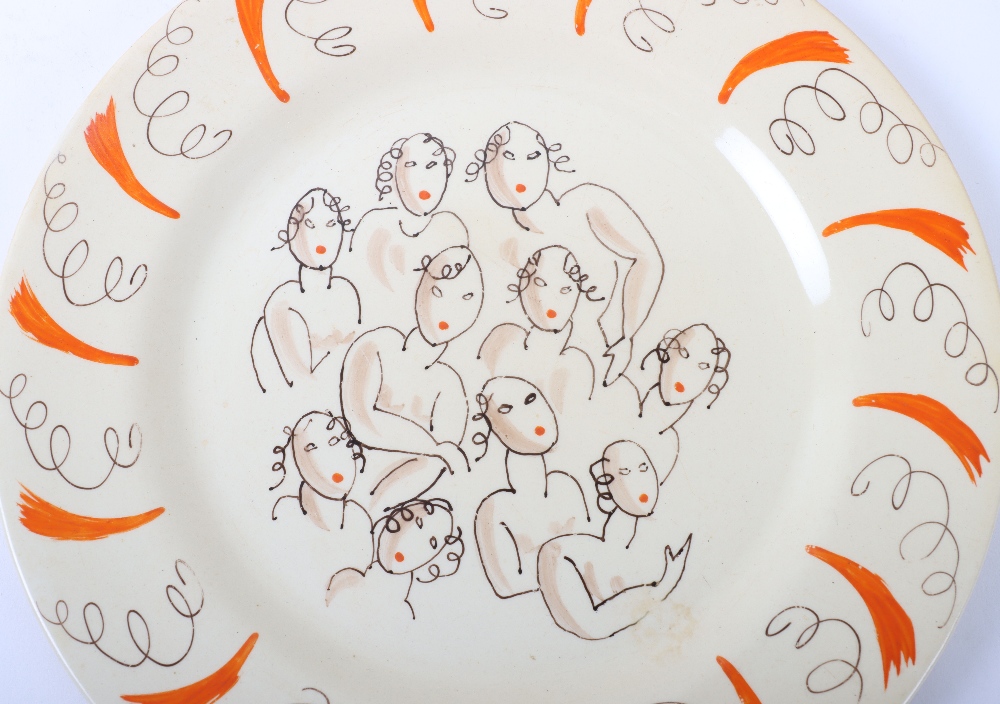 Clarice Cliff for Wilkinson Bizarre pattern side plate by Laura Knight - Image 2 of 3