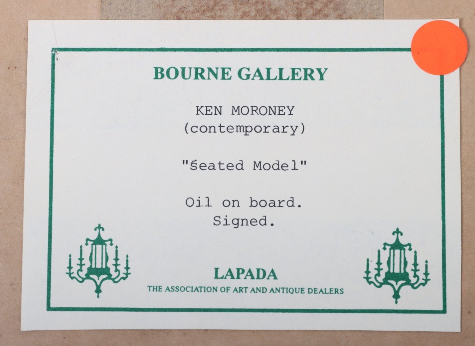 Ken Moroney (1949-2018) British, ‘Seated Model’ oil on board, signed lower left - Bild 4 aus 4