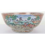 A rare substantial Chinese Mandarin palette famille rose punch bowl,