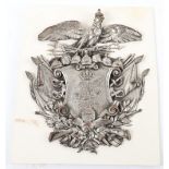 An Imperial German silver plated badge mount
